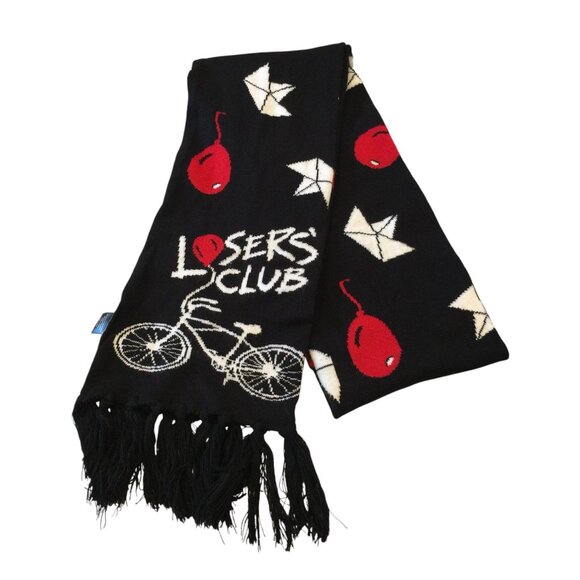 IT  THE LOSERS CLUB Acrylic 80" Scarf with 4" Tassels Paper Boats Red Balloons B - Picture 1 of 5